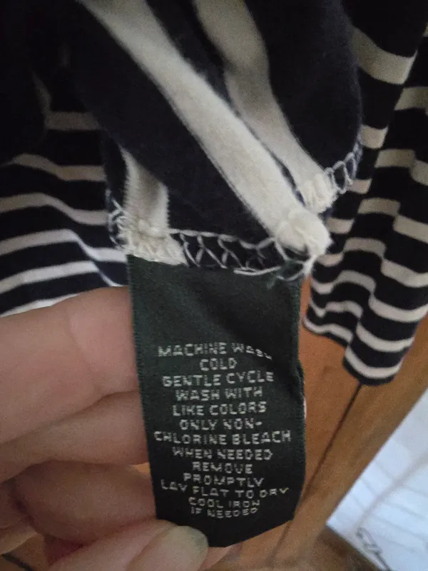 Lauren Ralph Lauren Womens Navy and White Striped Hoodie Shirt Large - Image 3