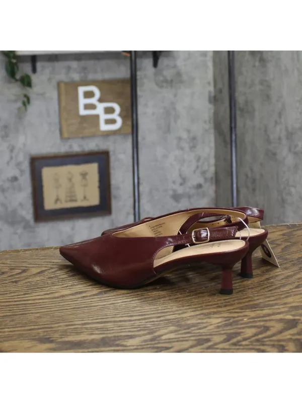 A New Day Womens Samantha Slingback Kitten Heels 94462861 Burgundy Red 6M - Image 2