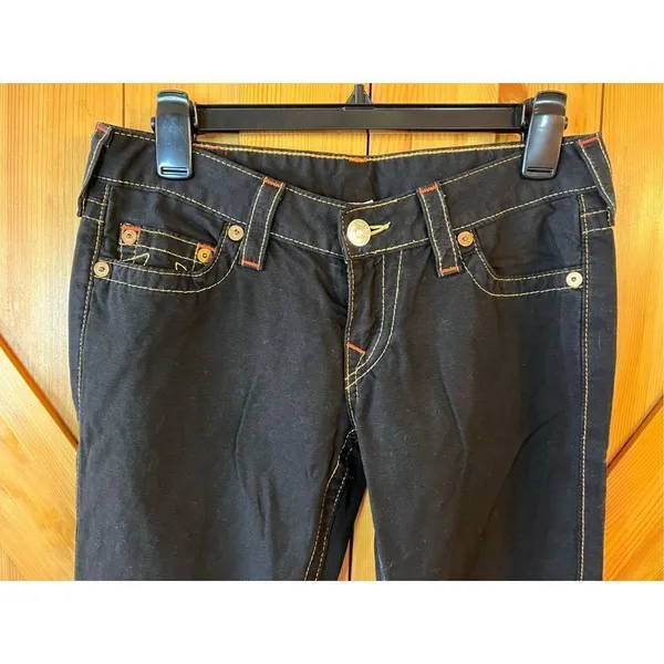True Religion World Tour Johnny Womens 27 Black Pants Straight Leg (2095) - Image 3