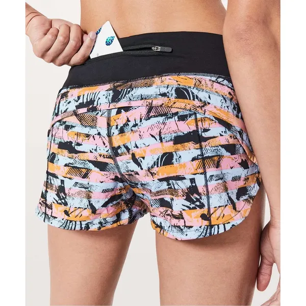 Lululemon Speed Up Shorts 2.5" Inversion Multi Black Abstract Athletic Womens 6 - Image 2