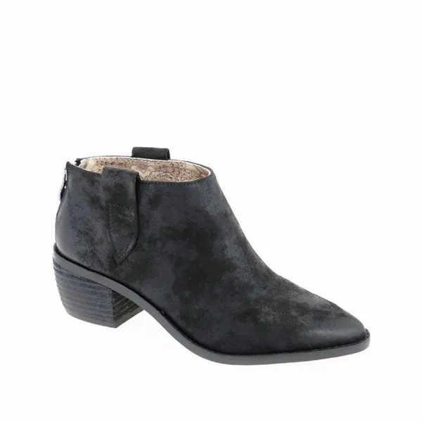 BAND OF GYPSIES • Rainier Burnished Micro Cowsuede Booties‎ - Black 8 $100 - Image 2