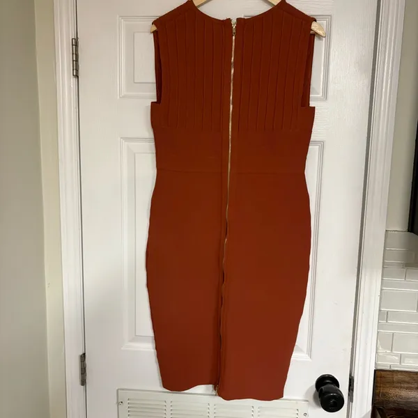 Gianni Bini Burnt Orange The‎ In Crowd Dress Size Large - Image 2
