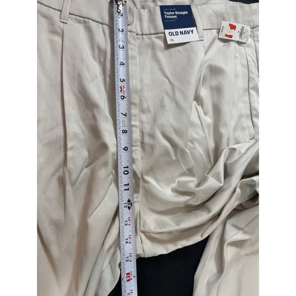 Old Navy Taylor Straight Trouser XL Beige Extra High Rise Baggy Cargo Pants NWT - Image 13