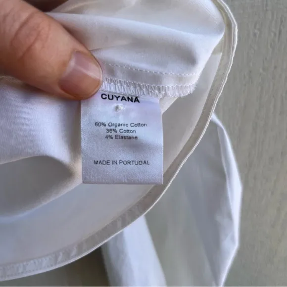 Cuyana Organic Cotton Poplin Open Back‎ Blouse White Size S - Image 9