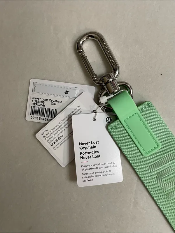 Lululemon NWT Never Lost Keychain Mint Green Citrus Branded Wrist Strap Keychain - Image 3