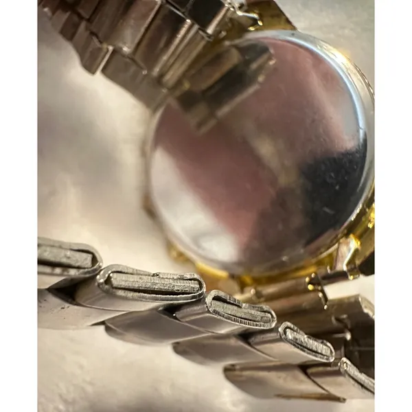 Geneva Gold Tone Rhinestone Bezel Faux‎ Chrono Quartz Analog Women's Wrist Watch - Image 11
