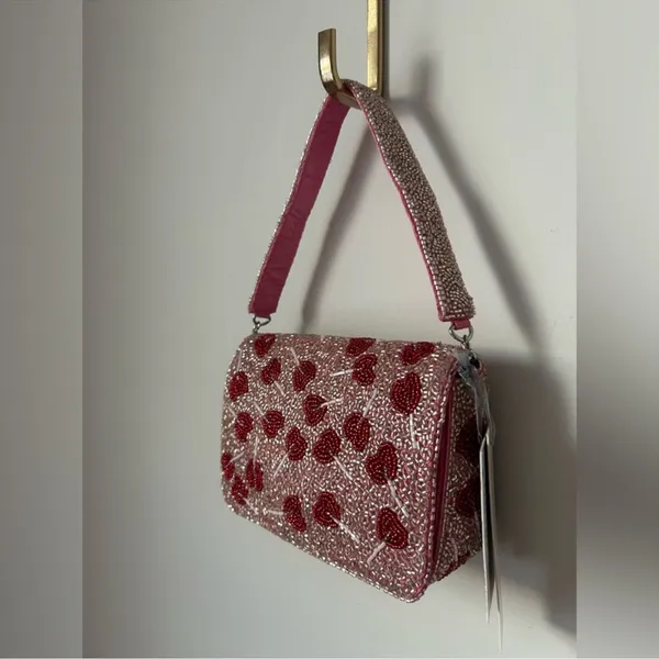 viral beaded lollipop shoulder bag sequins hand made with satin interior - Image 2