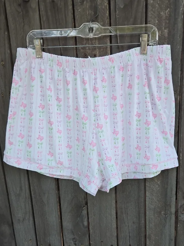 Cecil And Lou Pajama Set - Soft Cotton Sleep Tee & Shorts Print Texas - Image 7