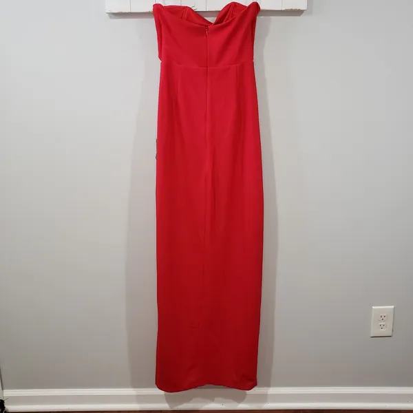 Lulu's Extravagant Persona Strapless Cutout Column Maxi Dress Red NWT S - Image 3