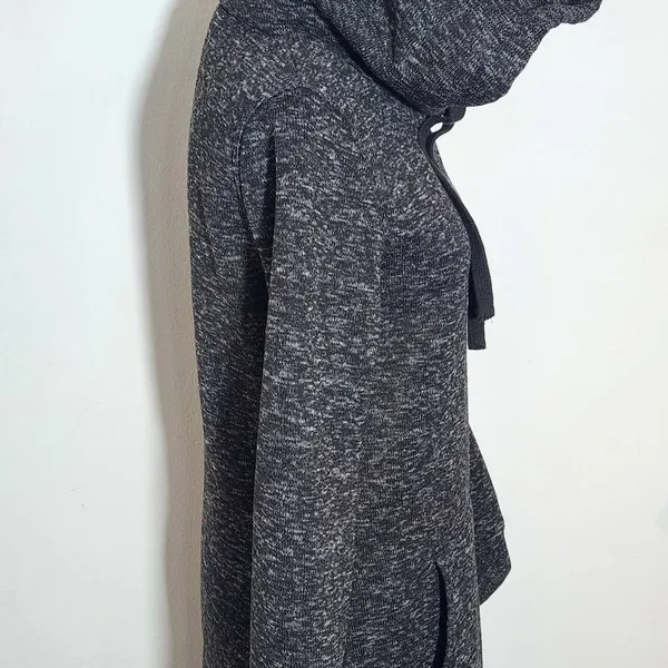 Fabletics Black Yukon Dress Size Small Black Knit Mini Dress with Hoodie - Image 5