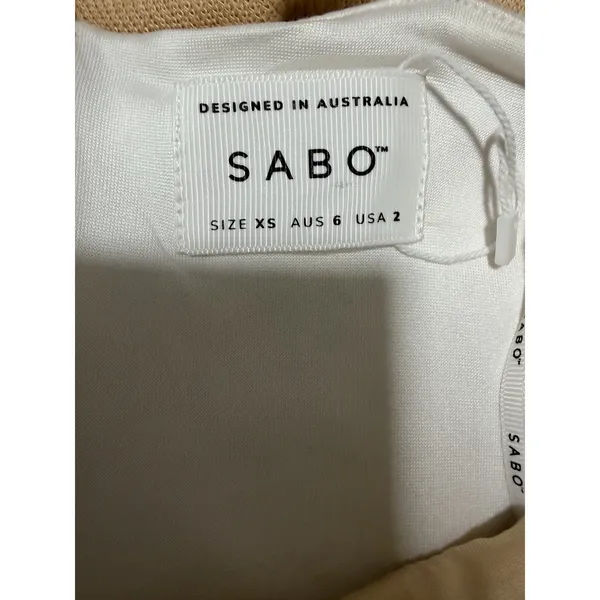 Sabo Skirt Kimii Dress Beige/White Women's Size‎ X-Small - Image 10