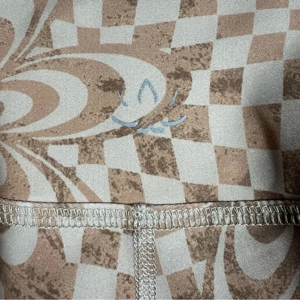 Beyond‎ Yoga Women Leggings Sz XS Tan Endurance Checkered Floral High Rise - Image 5