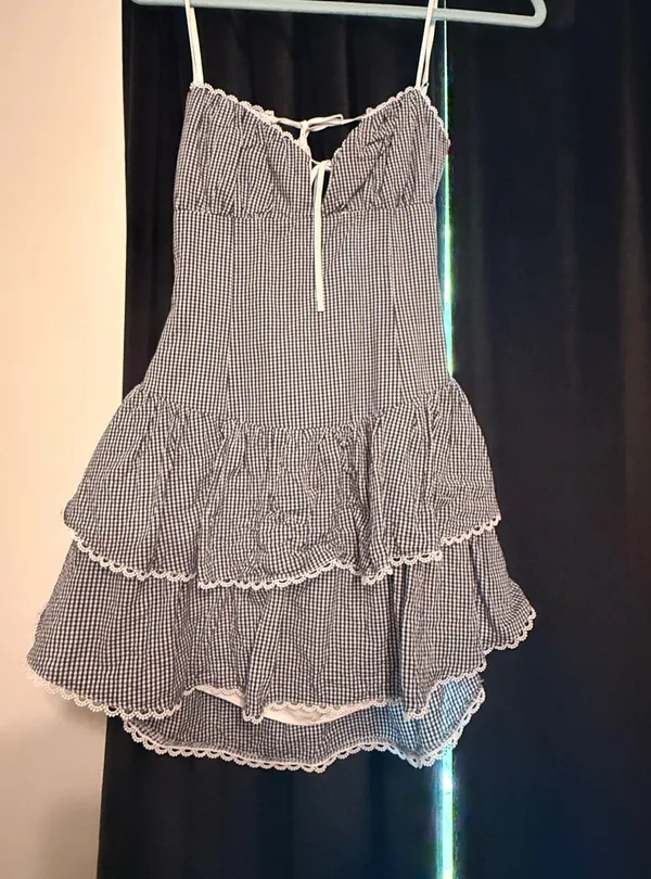 Cotton Candy LA Gingham Open Back Mini Dress - Image 2