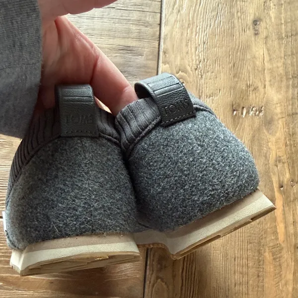 TOMS Charcoal Wool Slip-Ons - Image 3