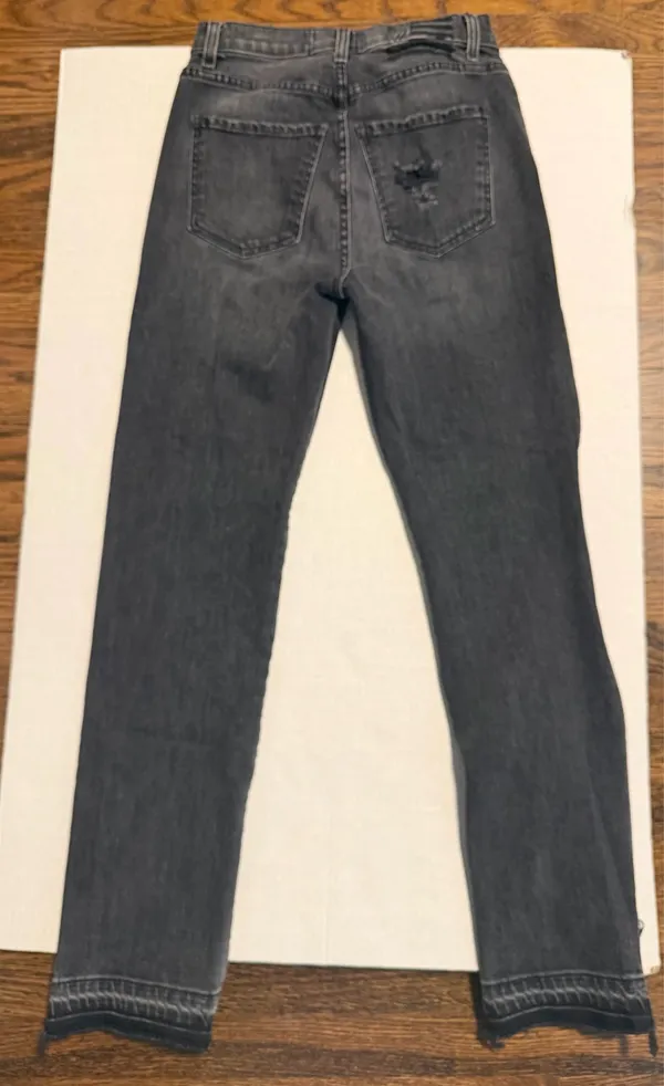 Revice Denim Black High Waisted Skinny Jeans with Red Side Zippers - Image 8