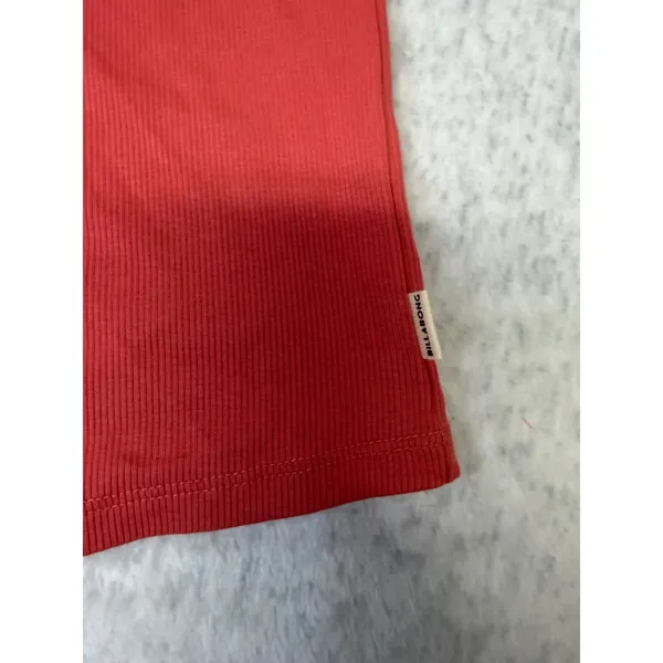 Billabong Womens Ribbed Tank Top Coral Red Sleeveless Crew Neck Size Small NWOT - Image 3