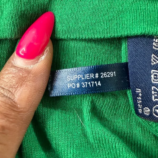 Ralph Lauren Sport Green Pima Cotton Lyocell V-Neck Long Sleeve Tee XL - Image 5