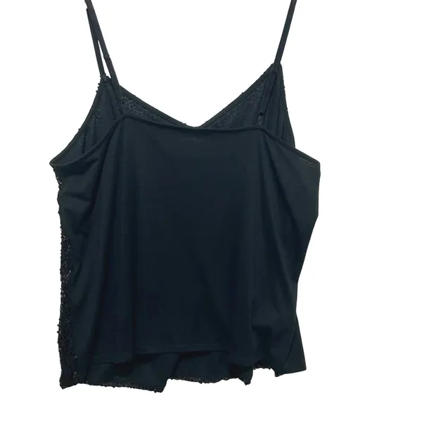 Lane Bryant Women Cami Top 26/28 Black Sequin Drape Front Party‎ Y2K Disco Glam - Image 2