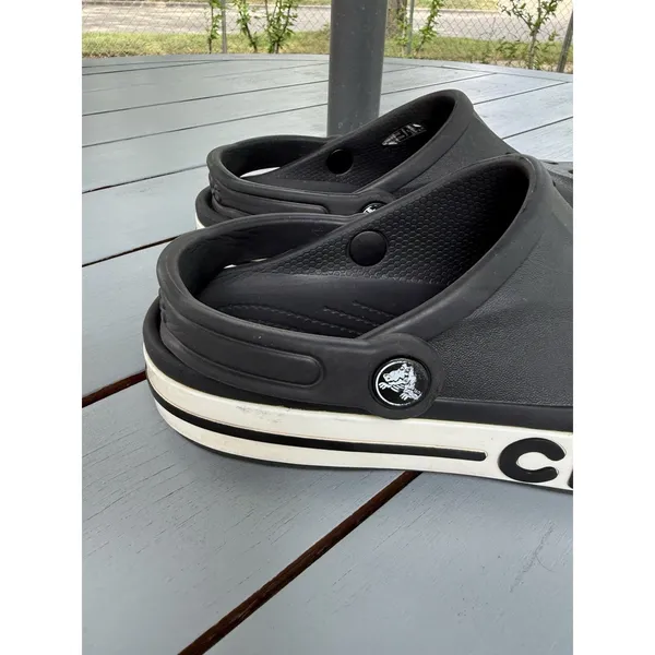 Crocs Bayaband Clogs Black White Men's 4 Women's 6 Comfort Slip On Shoes Sandals - Image 9