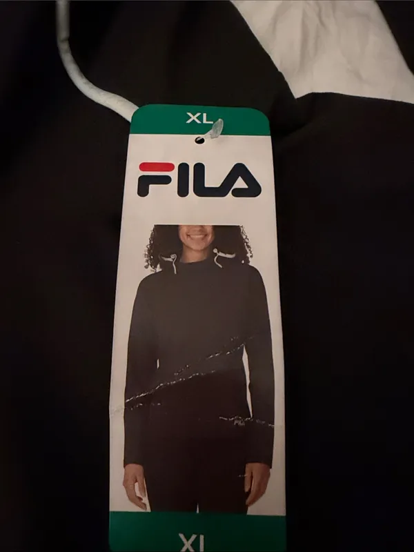 Fila Women's Hoodie Midweight Training Pullover Black Sz XL NWT - Image 5