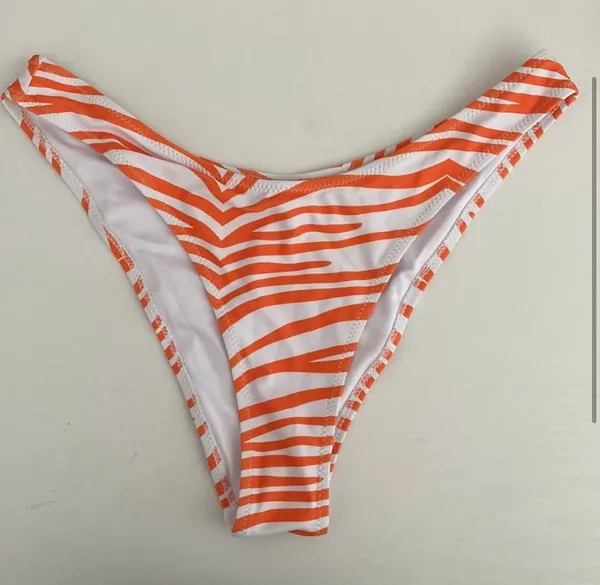 Cider orange and white tiger bikini set - Image 3