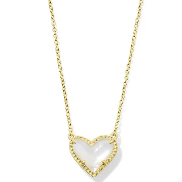 Kendra Scott Ari Heart Gold Pendant Necklace in Ivory Mother-of-Pearl - Image 5
