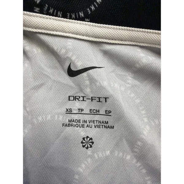 Nike‎ Womens Dri-FIT Golf Polo Shirt Black White Scallop Logo FB8527-010 XS - Image 4