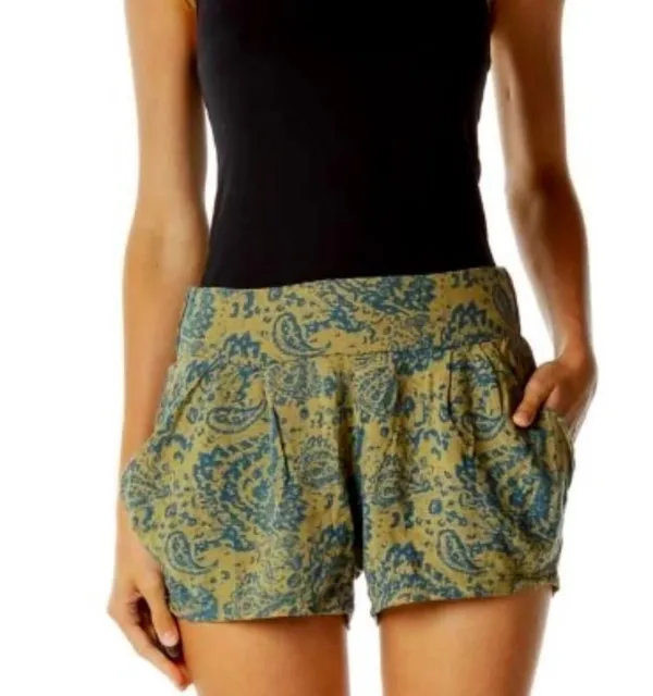 Free People Sayulita Paisley Draped Pocket Shorts Sz M - Image 3