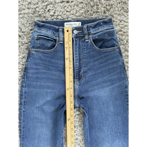Abercrombie & Fitch The Flare Jeans Women’s Size 0/25 Blue Denim Boho High Rise - Image 8