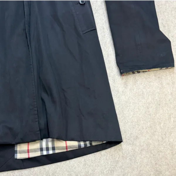 Burberry London Car Coat Women 6R Black Nova Chk Luxury Old Money Dark Academia - Image 12