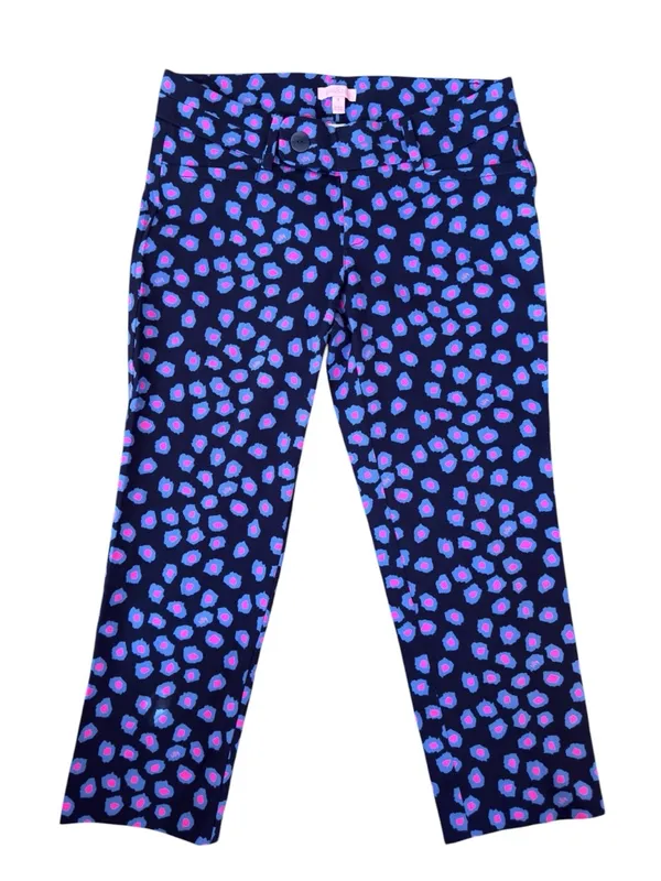 Lilly Pulitzer Rare Amuse Bouche Print Luxury Capri Pants Style 49057 Size 8 - Image 4