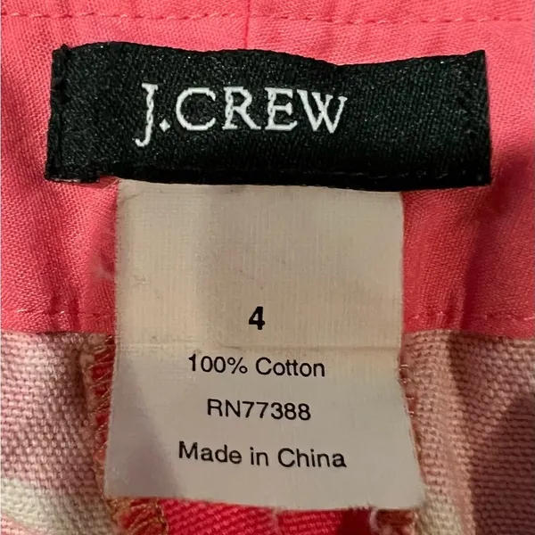 J. Crew Cotton Floral Print Canvas Mini Skirt in Pink White Tan & Red Size 4 - Image 4