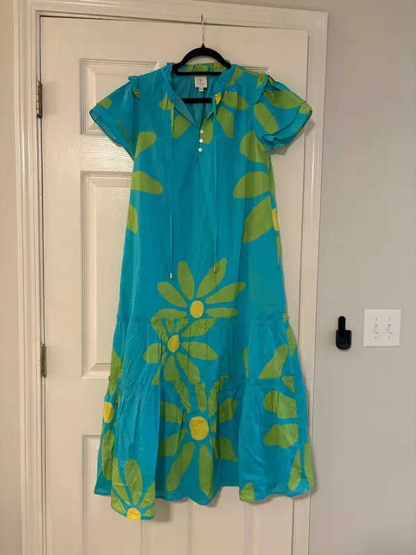 J. Marie Blue Floral Midi Dress - Image 3