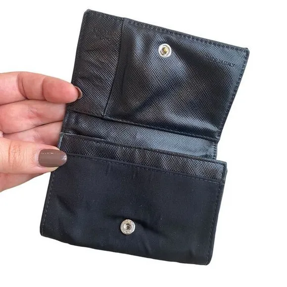 Prada Women’s Nylon‎ Tessuto Mini Wallet Black Iconic Y2K Multi-compartment - Image 2