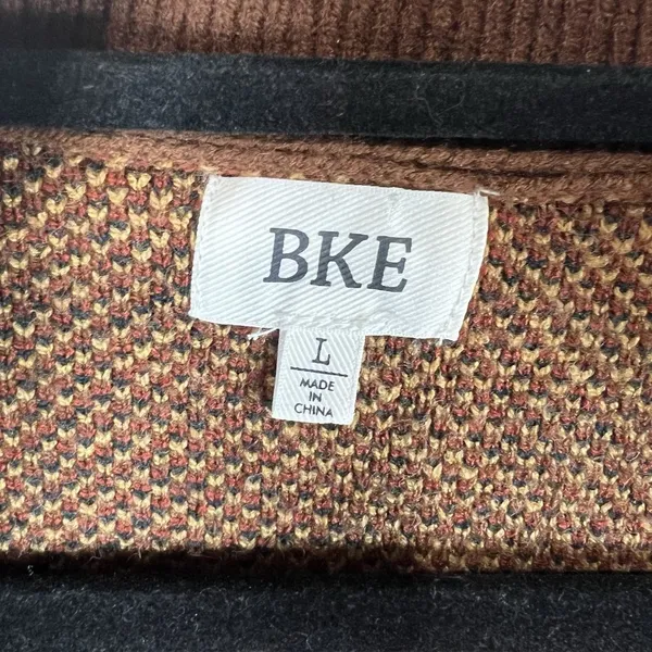 BKE Western Pullover Sweate 3/4 Zip Women's Size Large Boho Aztec Brown Soft‎ - Image 7