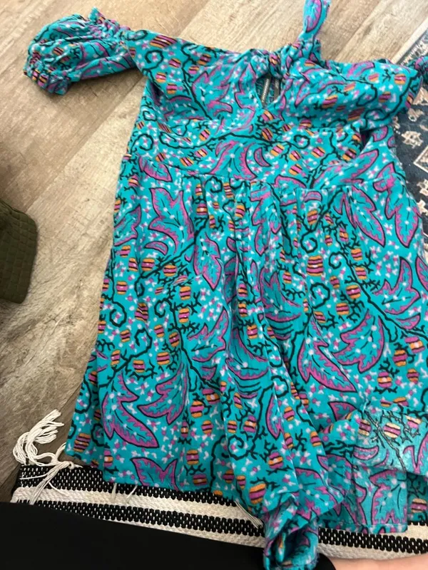 Anthropologie The Nixie Turquoise Floral Romper size‎ S - Image 7