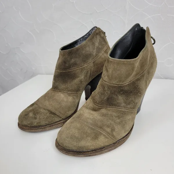 Fiorentini & Baker Womens Boots Size 40 Brown Suede Back Zip Ankle Heels - Image 6