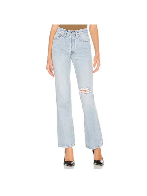 ReDone Jeans Size 24 Light Worn‎ 70s Bootcut Distressed Button Fly Flare Capsule - Image 11