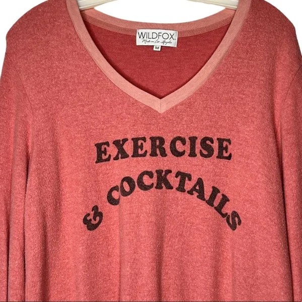 Wildfox "Exercise & Cocktails" Jumper Pullover Top - Image 2