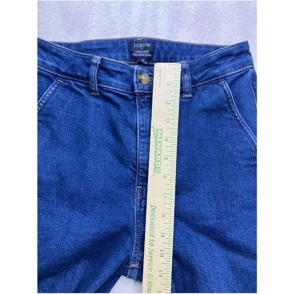 J.Crew High-Rise Trouser Jean Women 25 Blue‎ Wide Leg Dark Wash Stretch - Image 4