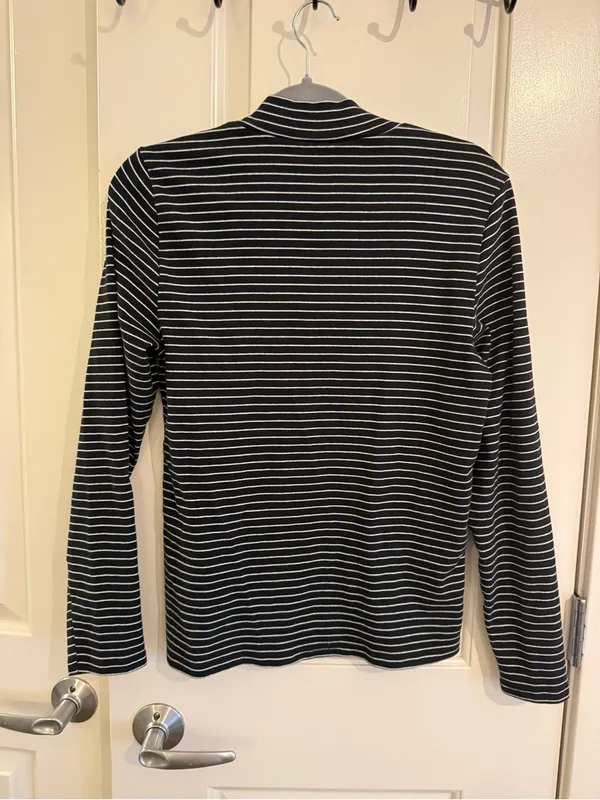J. Crew Black Striped Long-Sleeve Turtleneck - Image 6