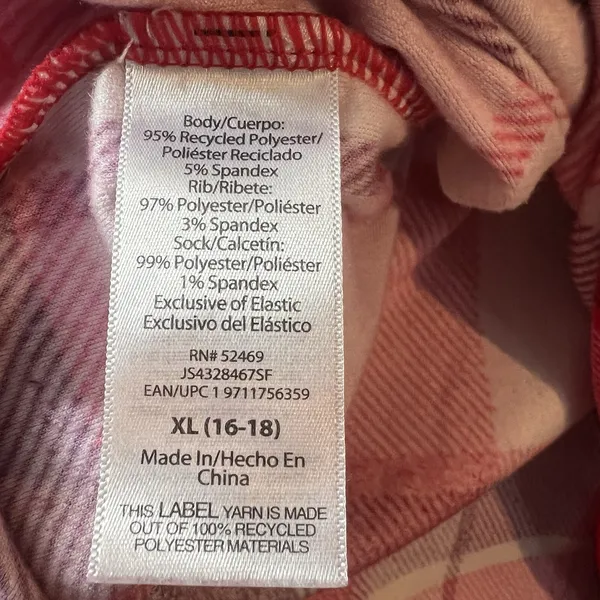 Joyspun XL Pink Red Plaid Pajama‎ Set Sleepwear Loungewear Long Sleeve Soft - Image 6