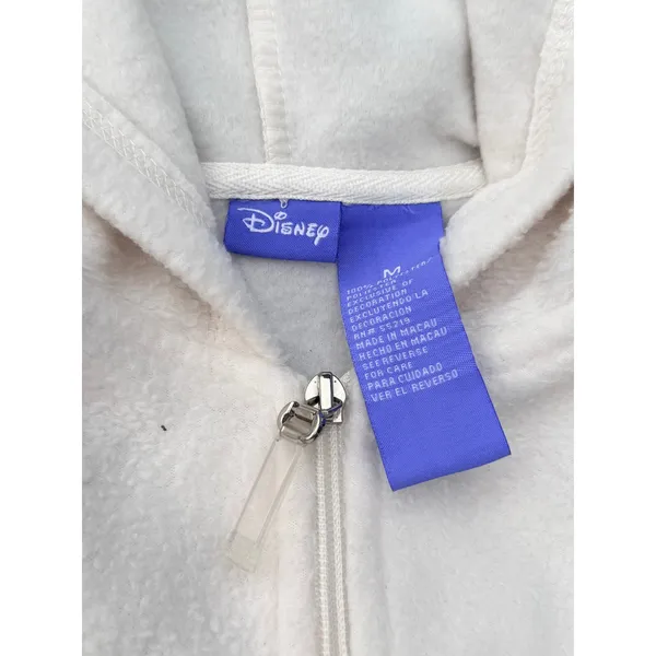 Disney Eeyore Womens Medium Cream Fleece 1/4 Zip Hoodie Winnie the Pooh Pullover - Image 15