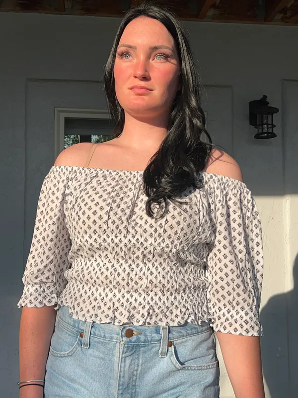 Wrangler Retro Off Shoulder Cropped Shirt - Image 3