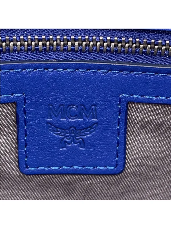 MCM Royal Blue Monogram Wristlet Clutch - Image 12