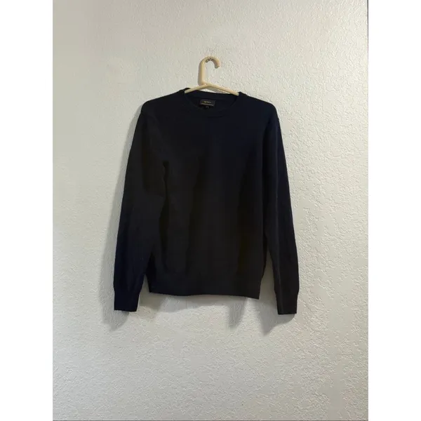 Quince 100% Mongolian Cashmere Sweater Navy Blue L Crewneck Pullover Minimalist - Image 2