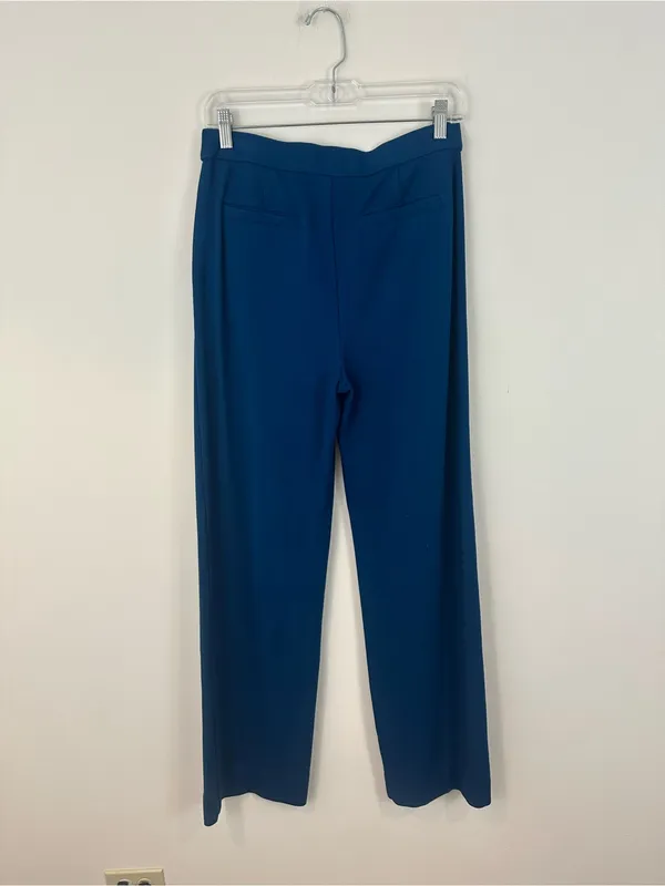 J. Jill Wearever Collection Straight-Leg Dress Pants Teal Blue Small Tall - Image 4