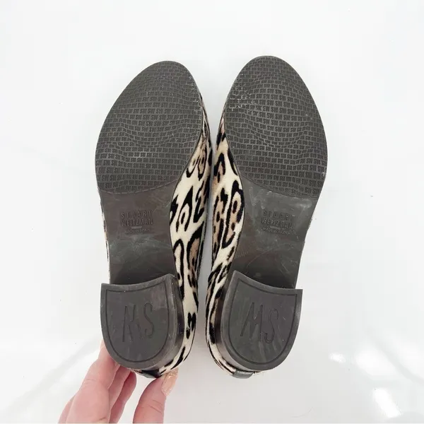 Stuart Weitzman Pony Hair Animal Print‎ Slip On Loafers Women's 5.5 Quiet Luxury - Image 6