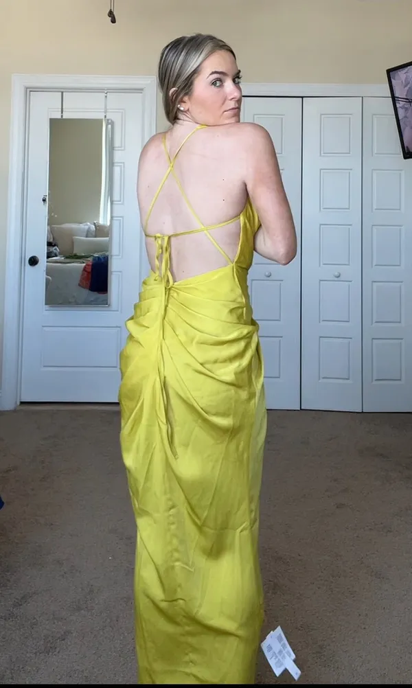 ASOS Yellow Formal Satin Dress - Image 5