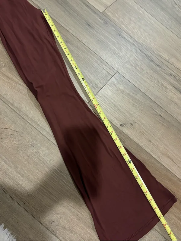 OFFLINE by Aerie High Rise Ruched Flare Leggings Brown Burgundy XS - Image 9